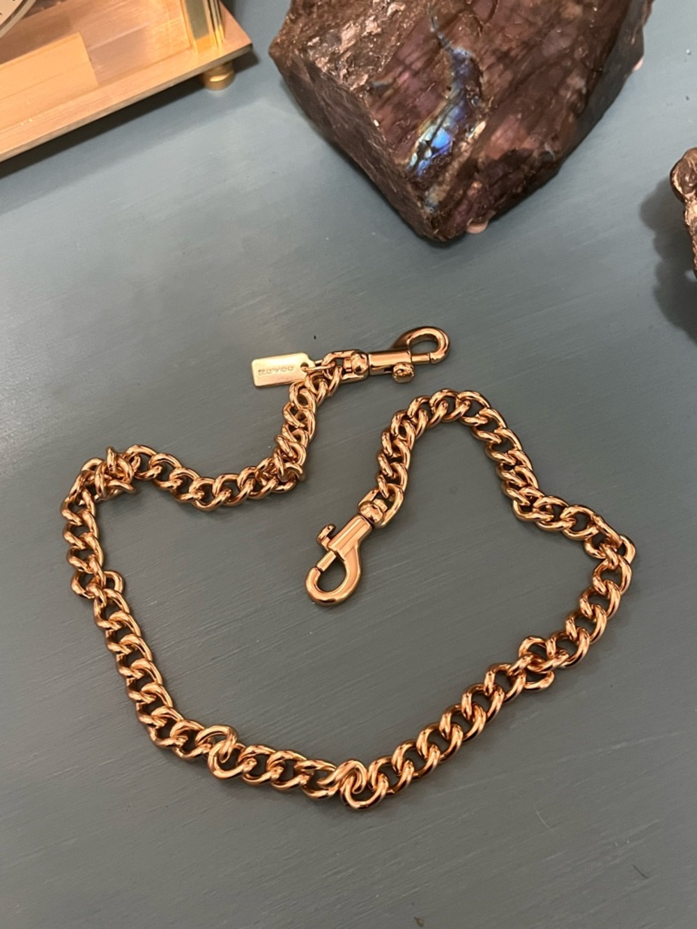 Coach Gold Tone Chain Purse
